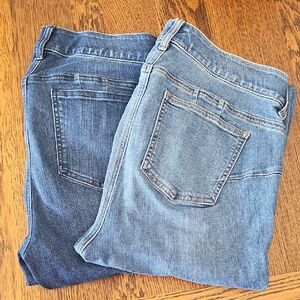 Torrid Bombshell Skinny Blue Denim Jeans with Stonewashed Finish. 2 Pairs